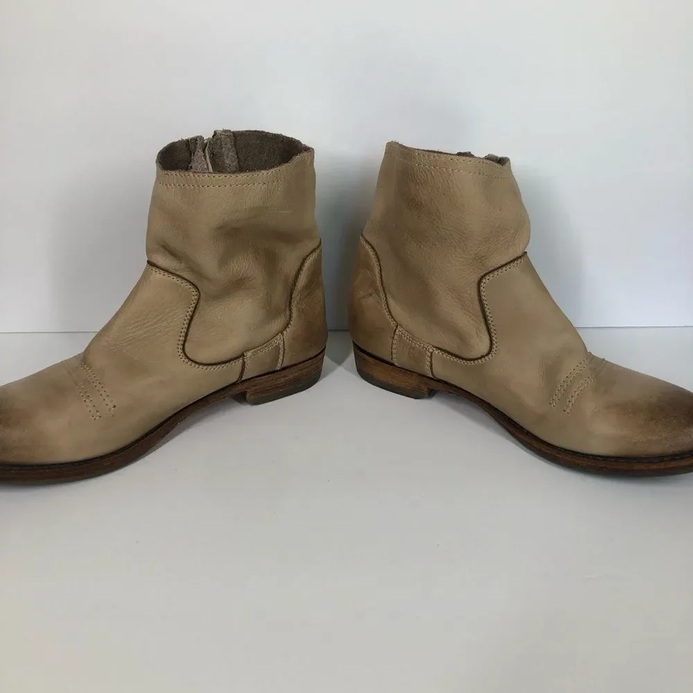Blackstone Chelsea Side Zip Booties Taupe Western Inspired Ankle Boots 39 US 9